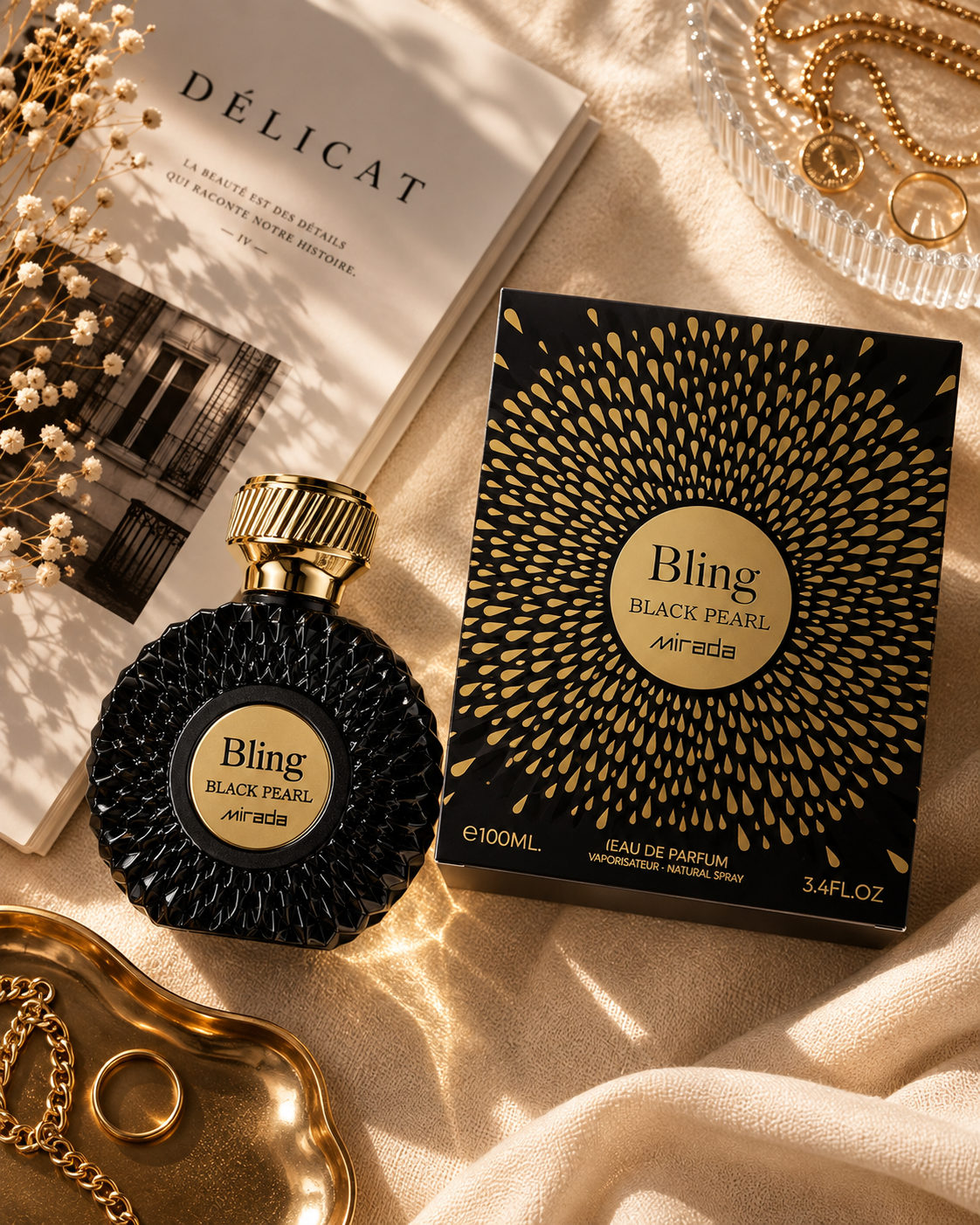 Bling Black Pearl –Eau de Parfum 3.4oz | For Women by Mirada