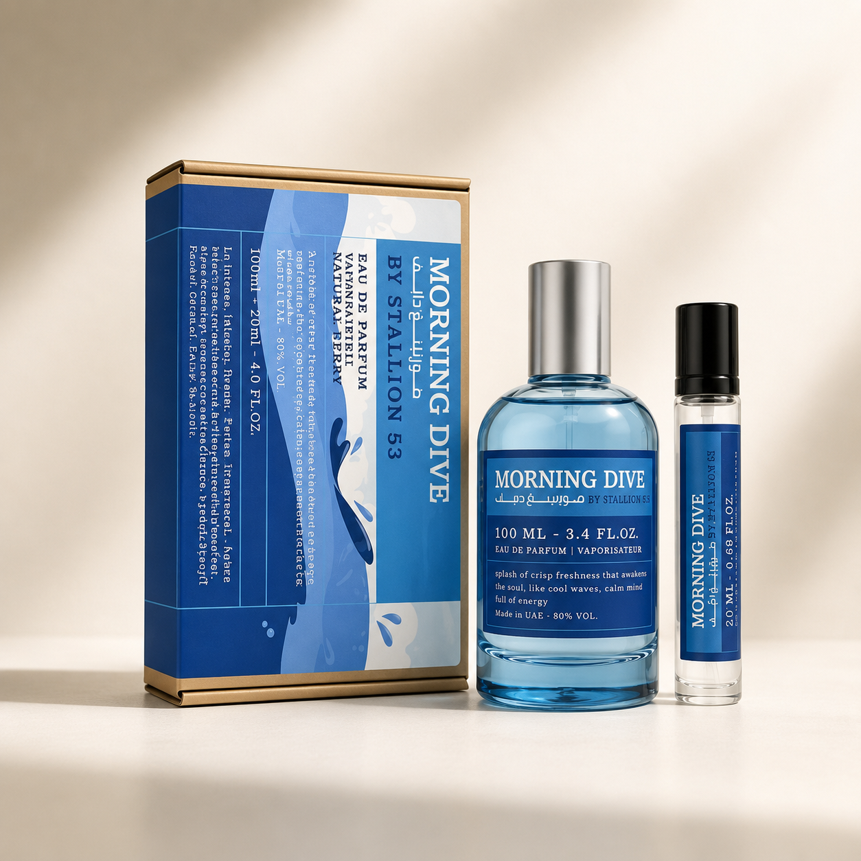 Morning Dive by Stallion 53
100 ml Eau de Parfum + 20 ml Travel Spray | Unisex Gift Set